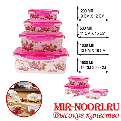 Набор Посуда пласм. кв. 4 шт 7284-4 (1х48)