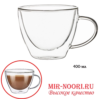 Кружка стеклянная с двойным дном 3513 (1х100)