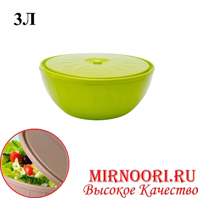 Салатница с крышкой пластм. 3л. 045 (1х25)