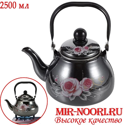 Чайник эмал.черн. 1583-2500 (1х18)