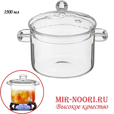 Кастрюля стеклянная 3128-1500  (1х36)