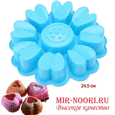 Форма силикон. Круг с сердечк.2155 (1х144)