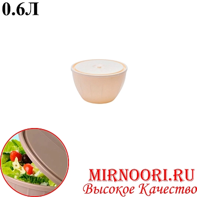 Салатница с крышкой пластм.0,6л. 072 (1х140)