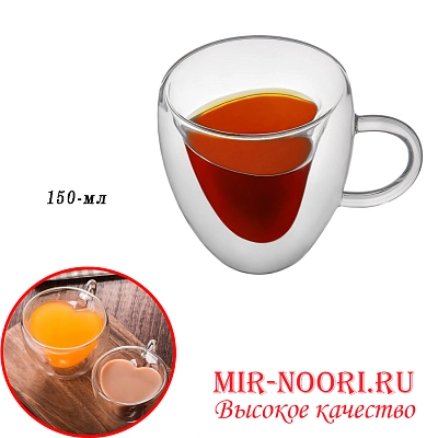 Кружка двойное дно с сердечком 3511(1х100)