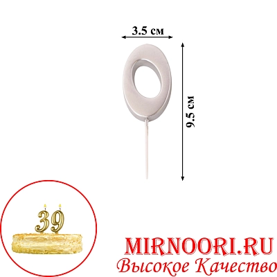 Свечи для торта  "Цифры"СЕРЕБРО"3336-0 (1х600)