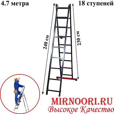 Стремянка "PARS"19 ступ.19А (1х1)