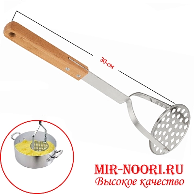 Толкушка с бамбуковой ручкой 7657 (1х200)